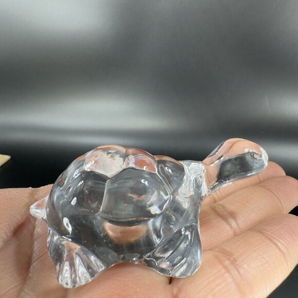 Vintage Clear Glass Crystal Miniature Turtle Reptile Figurine Decor Small Figure - Picture 8 of 15